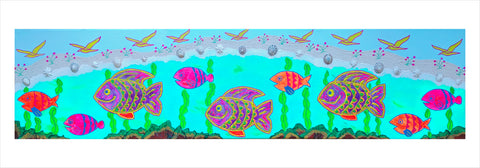"Happy Fish - Back to Normal" Fine Art Limited Edition Print 100cm x 35cm