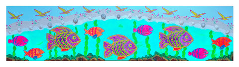 "Happy Fish - Bye Bye Covid" Fine Art Limited Edition Print 100cm x 35cm
