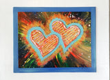 BLUE HEARTS ON FIRE #2 30x40cm Double Mount by John Davis