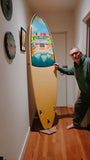 "Wishing you were here-Bondi Beach" Original 7'6" Surfboard Painting by John Davis