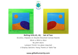 ROLLING HILLS #1 and #2 Set of Two 30x30cm Double Mount by John Davis